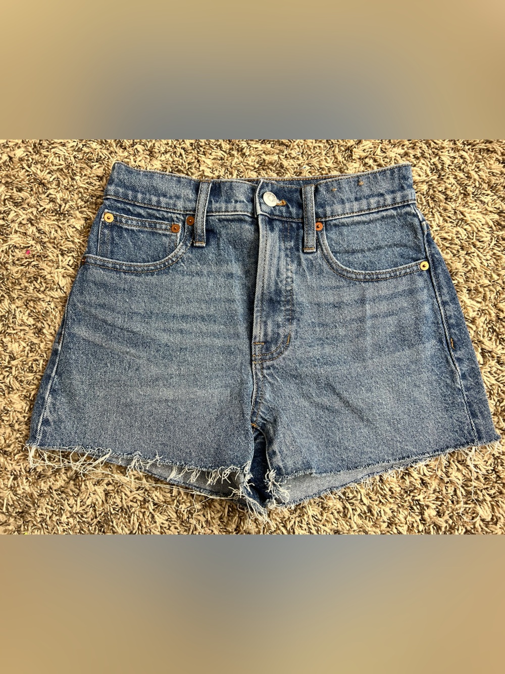 Madewell The Perfect Jean Short High-Rise Cut Off Denim Shorts Sz 24